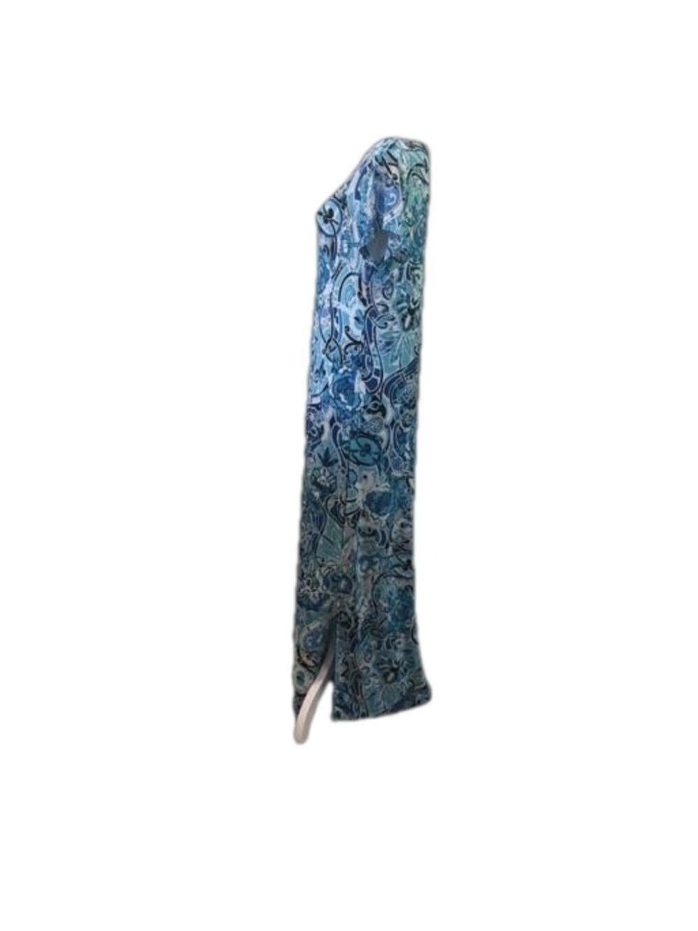 Chico’s Travelers Size 1(8-10) maxi shift dress. Colorful travel comfortable - Picture 3 of 5